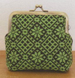 こぎんキット がま口ポーチ 角型(黒) こぎん39 オリムパス【KY】 キット こぎん刺し