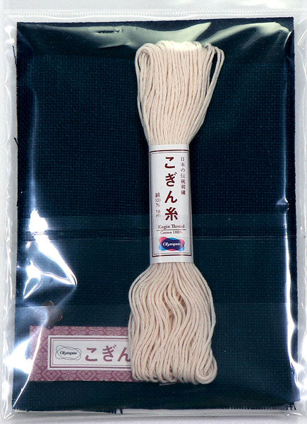 こぎんキット カード入れ 藍色 こぎん96 オリムパス【KY】 キット こぎん刺し ザ・手仕事 先染木綿