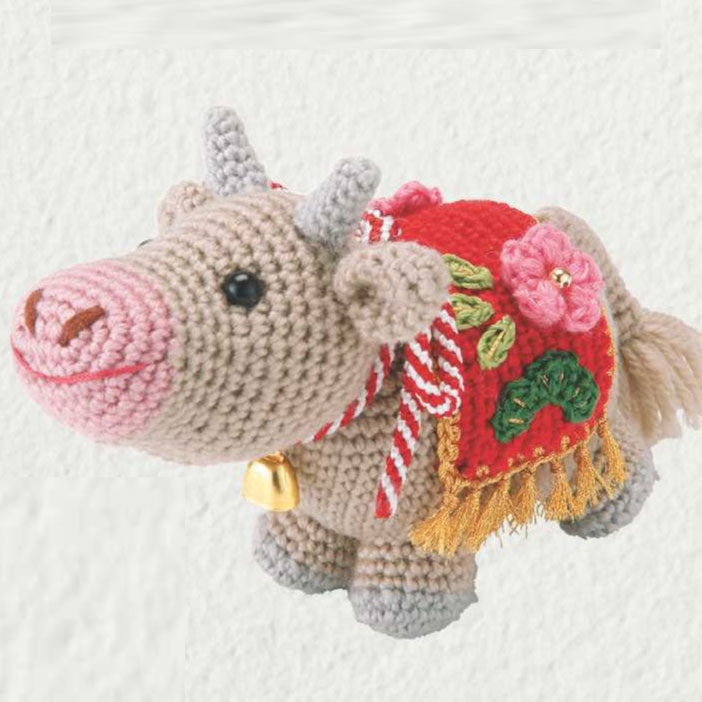 キット 福福 飾り牛 MK-89 オリムパス 【KY】 編みぐるみキット あみぐるみ