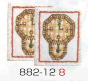 在庫限り ししゅうアップリケ 882-12 2F-B Jolie narque パンジー アイロン接着 【KN】 時計 古時計 ワッペン 刺繍 リメイク 入園 入学 手作り