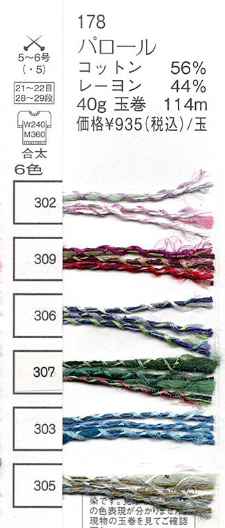 処分品 パロール パピー 2Y 【KN】 毛糸 サマーヤーン 編み物