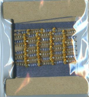 ペレンクロッシェのブレスレット03ブルー×ベージュ ニットカフェ 【KN】