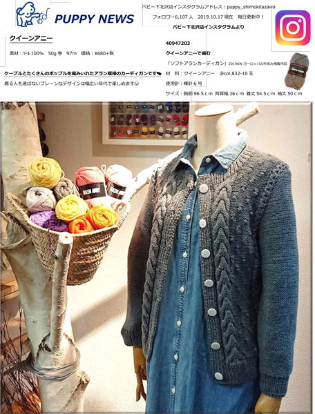 クイーンアニー 色C パピー 【KY】毛糸 編み物