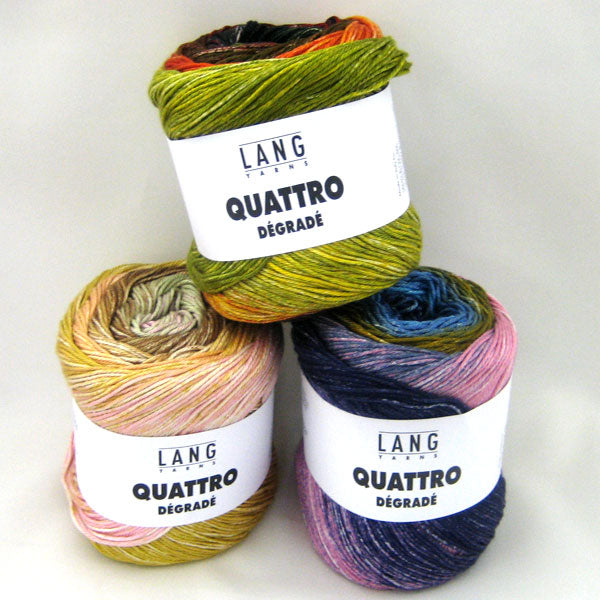 特注糸 クワトロ ディグレイド 100g パピー 【KN】 LANG QUATTRO DEGRADE 毛糸 編み物 グラデーションヤーン