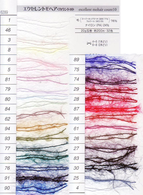 エクセレントモヘア カウント10 色A リッチモア 【KY】毛糸 編み物 モヘア モヘヤ
