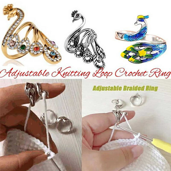 ヤーンガイド 初心者用編み物リング ピーコックマルチカラー 【KN】 毛糸ガイド