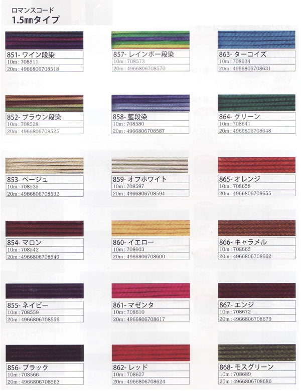在庫限り メルヘンアート ロマンスコード 1.5mmタイプ (1.5mm/20m) 2F-D 【KN】 Marchenart