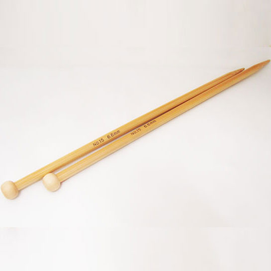 在庫限り!! ミニ棒針 15号(6.6mm) 23cm 編み針 竹あみ針 2B 【KN】