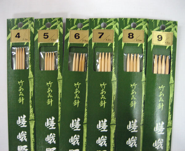 嵯峨野 棒針 4本針 特長(30cm) 4~9号 【KN】 編み針 竹あみ針