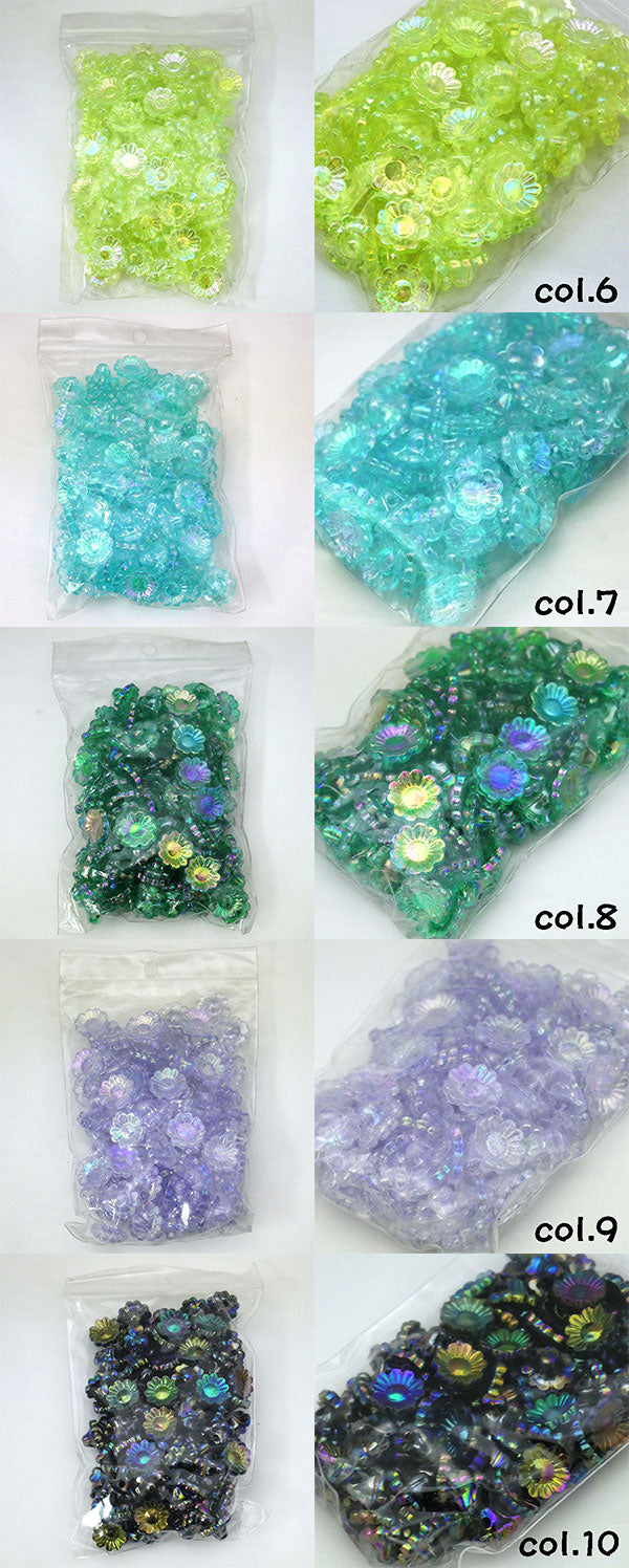 ニューフラワービーズ 12mm 島村SH 約100個入 3F【KN】プラスチックビーズ 手芸 手作り リハビリ