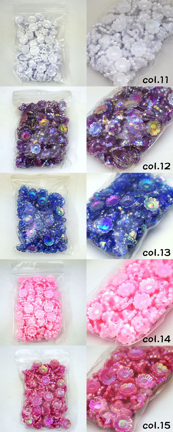 ニューフラワービーズ 12mm 島村SH 約100個入 3F【KN】プラスチックビーズ 手芸 手作り リハビリ