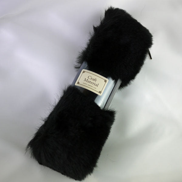 フェイクファーテープ FFT6-3 ブラック 6cm幅 180cm【KY】フェイクファー リボン