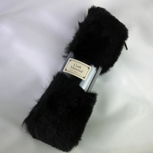 フェイクファーテープ FFT6-3 ブラック 6cm幅 180cm【KY】フェイクファー リボン