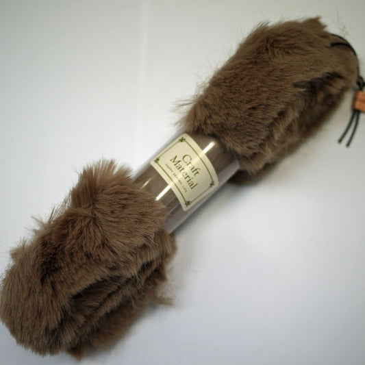 フェイクファーテープ FFFT3-1 ブラウン 3cm幅 180cm【KY】フェイクファー リボン