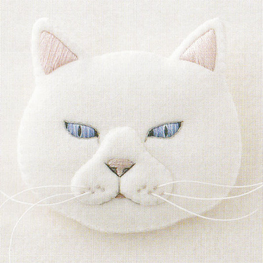 キット フェルトと刺繍で作る 猫のブローチ シロ NSB-3 サンフェルト 【KY】 フェルト 刺しゅう 手芸 ねこ