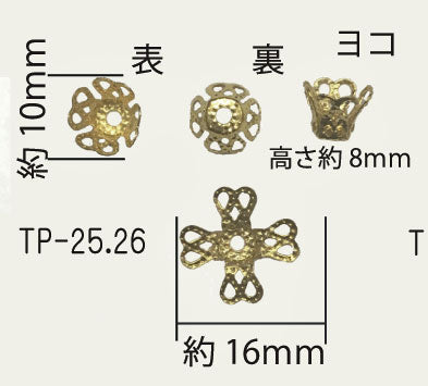 在庫限り 座金A ゴールド 10個入 10mm TP-26 【KN】2J SO つまみ細工用パーツ つまみ 細工