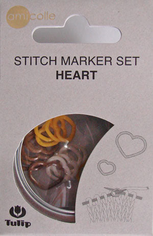 目かぞえマーカーセット AC-018 ハートミックス チューリップ 【KY】 amicolle (黄M・白M・茶L)  目数リング