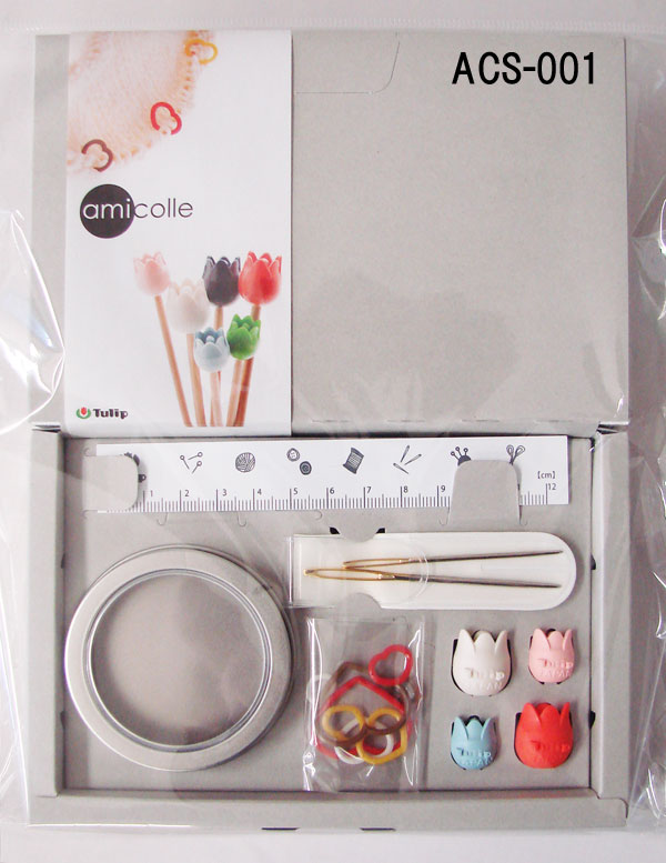 アミコレセット(目かぞえマーカー・編み針キャップ)  ACS-001 チューリップ 【KY】 amicolle アミコレ