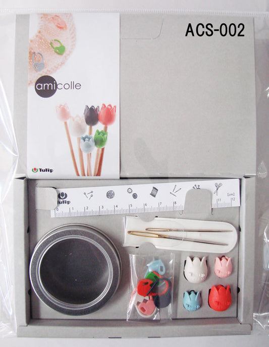 アミコレセット(段かぞえマーカー・編み針キャップ)  ACS-002 チューリップ 【KY】 amicolle アミコレ