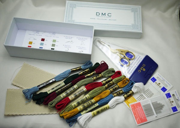 DMC Vintage box set V ビンテージボックスセット U1997【KN】 刺しゅう糸 コウノトリモチーフ刺しゅうばさみ