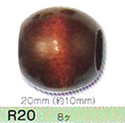 ウッドビーズ 20mm (穴約10mm)  R20-1~R20-7 トーホー 【KN】: ビーズ 手芸