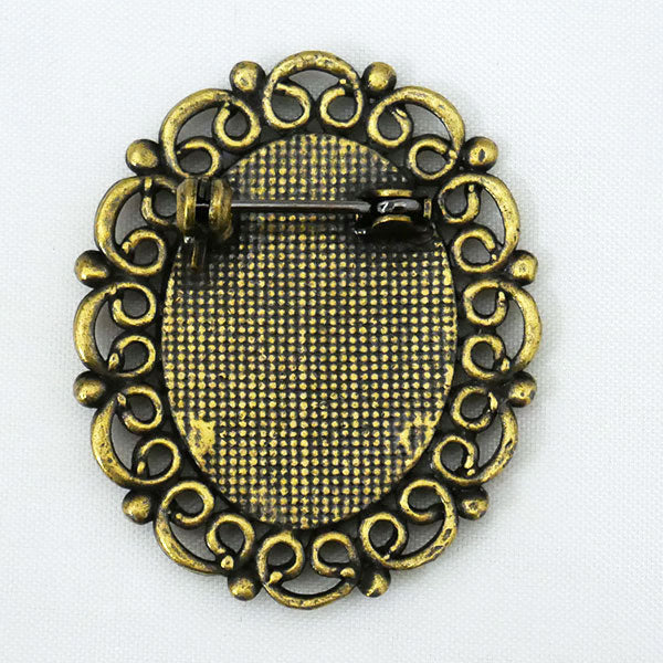 処分品 アンティーク ブローチフレーム 真古美 Hobix 【KN】 3F デコレ デコパテ専用金具