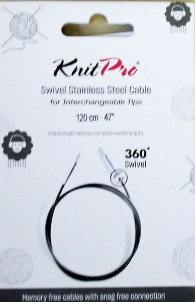 ニットプロ 付け替え輪針　回転式 スイーベル ブラックケーブル 120cm用 10676 【KN】 ケーブルが回転します 編み物 手あみ