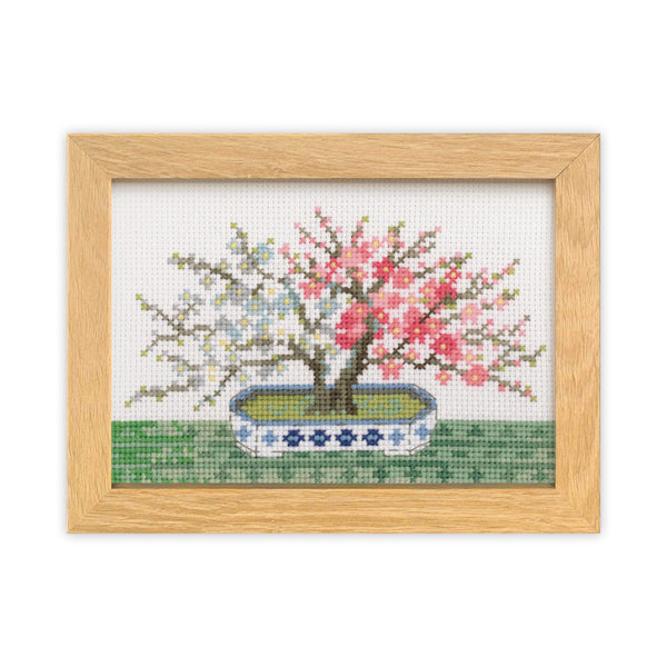 キット 2月 紅白梅 7613 オリムパス BONSAI【KY】 刺しゅうキット クロスステッチ クロス針 フレーム付