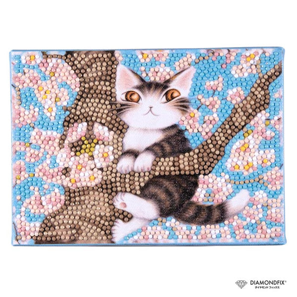 ダイヤモンドフィックス 猫のダヤン 桜色の風がヒゲを揺らす DF2L-wf002【KN】ビーズ絵キット ダイヤモンドアート