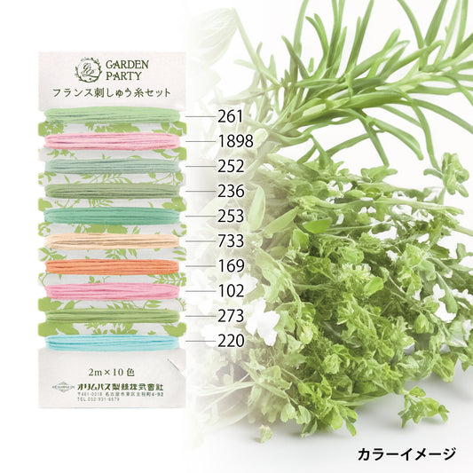 フランス刺しゅう糸セット フラッシュ GP-C19 オリムパス 【KY】 2m×10色 25番 刺しゅう糸 刺繍糸 小巻