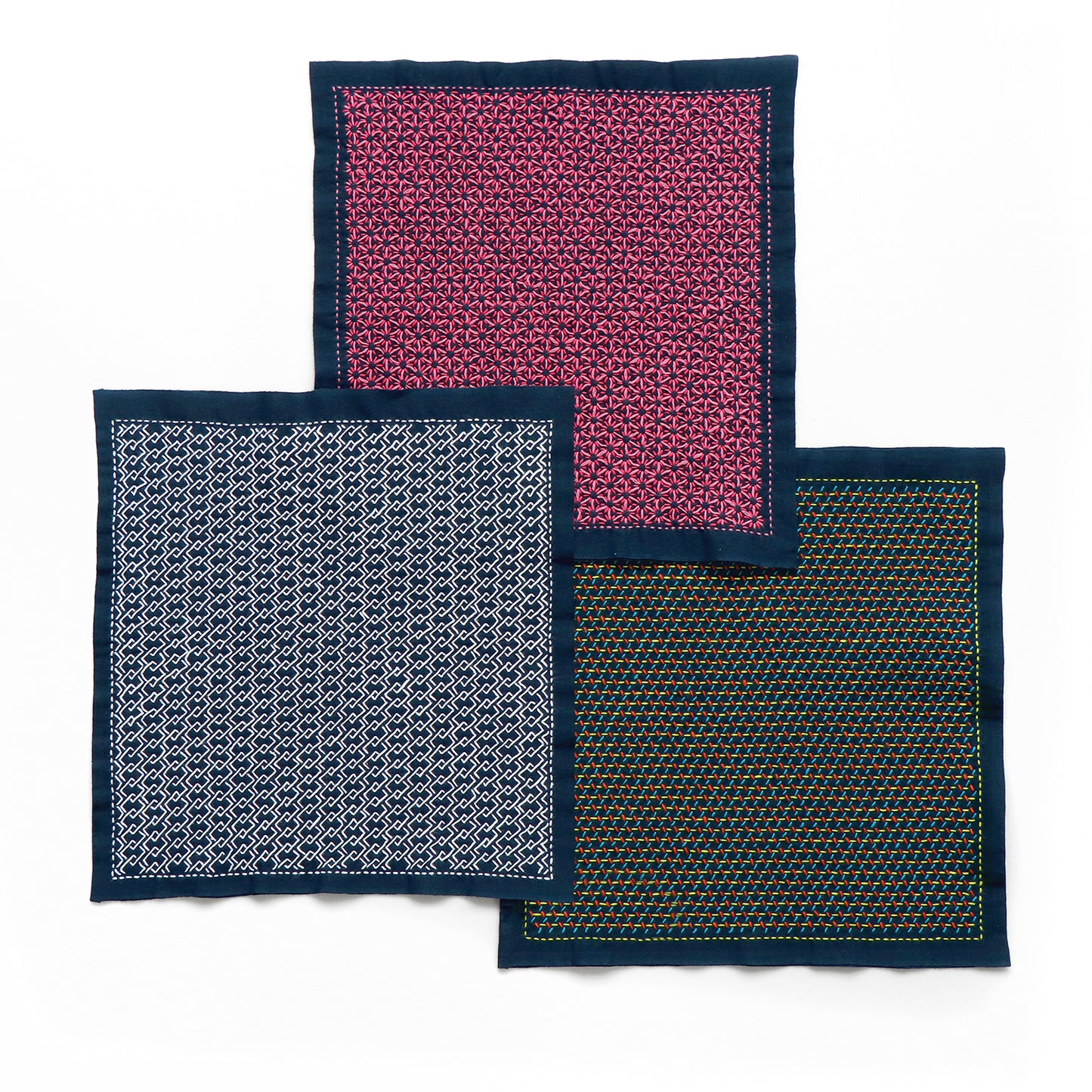 花ふきん 布パック 麻の葉 Asanoha H2146 （布地：藍） オリムパス 【KY】 Olympus 刺し子 手芸 手づくり