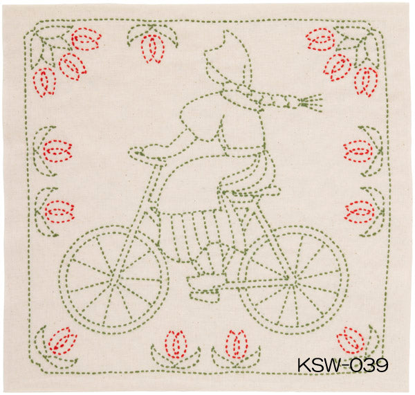 刺し子キット SASHIKO WORD オランダ フォーレンダムの女性 KSW-039 チューリップ 【KY】 Tulip 刺し子 手芸 手づくり 花ふきん