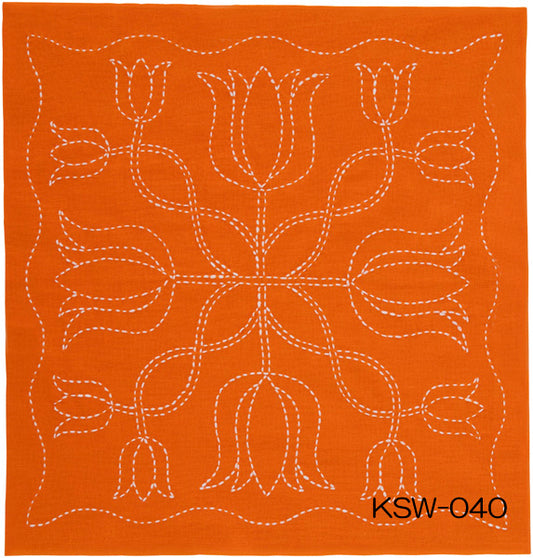 刺し子キット SASHIKO WORD オランダ 12輪のチューリップ KSW-040 チューリップ 【KY】 Tulip 刺し子 手芸 手づくり 花ふきん