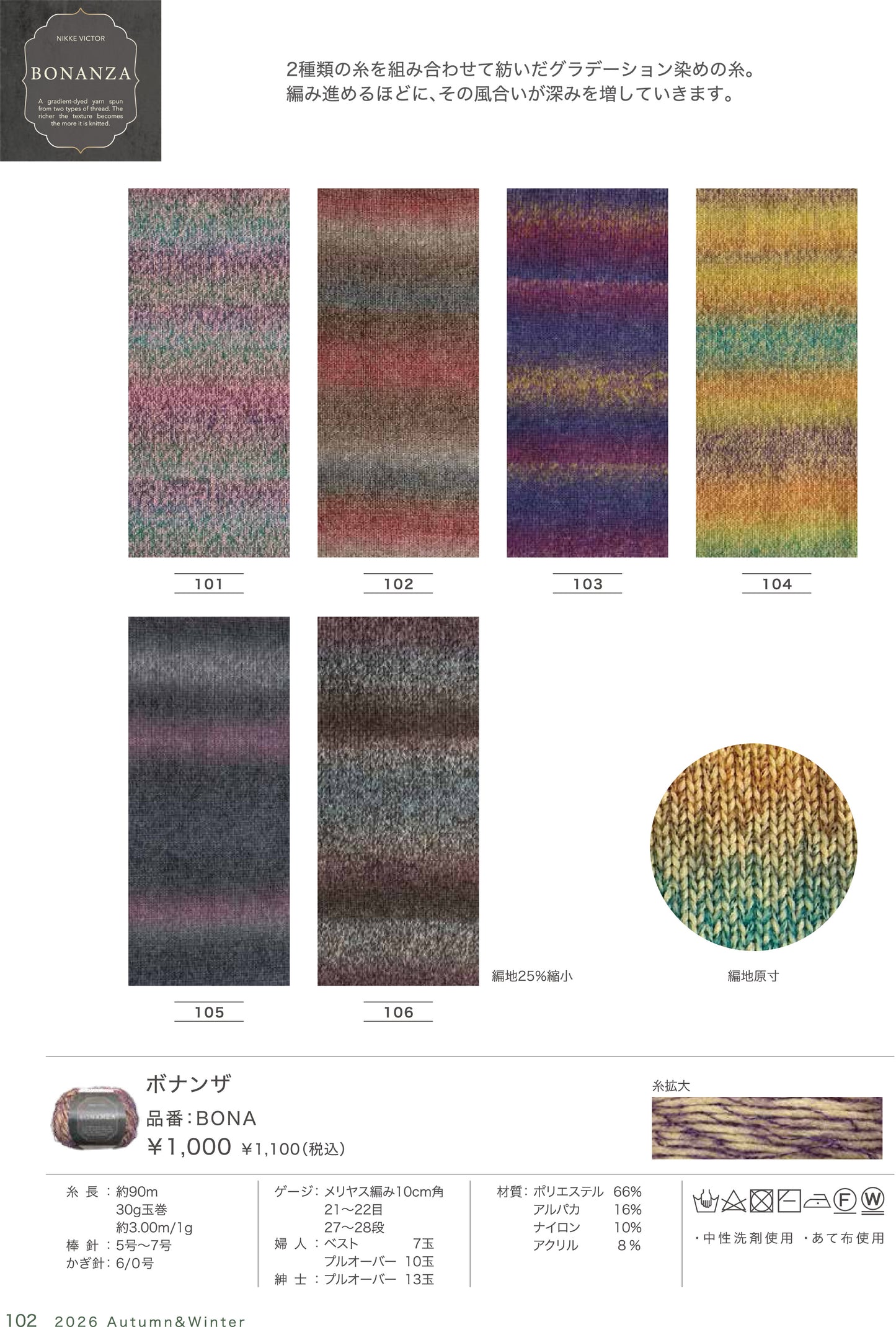 新製品 ニッケビクター ボナンザ 【KY】 NIKKE 毛糸 編み物　ニッケ