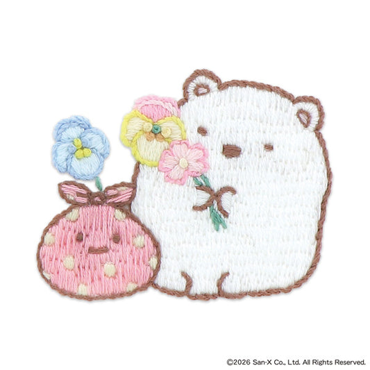 はってはじめる刺しゅうキット すみっコぐらし しろくま・ふろしき（ざっそうとようせいのお花畑） Z-11 オリムパス 【KY】 刺しゅう基礎セット