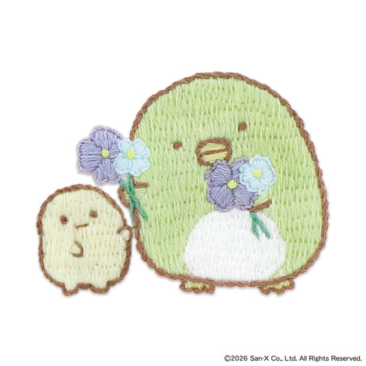 はってはじめる刺しゅうキット すみっコぐらし ぺんぎん？・たぴおか（ざっそうとようせいのお花畑） Z-12 オリムパス 【KY】 刺しゅう基礎セット