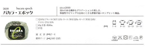 特定色処分 バカラエポック リッチモア 【KN】3F 毛糸 編み物 アルパカ グラデーションヤーン 並太