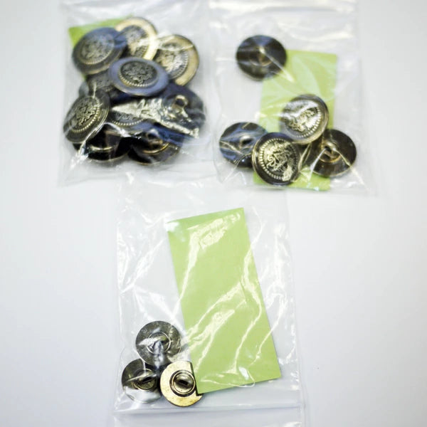 メタルボタン まとめ販売 Queen Bee H247 col.silver 19個【KN】15mm～23mm