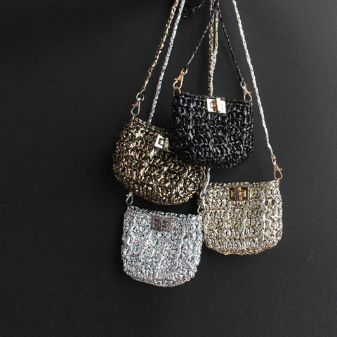 キット マイクロショルダーバッグ glitt-28 星野真美デザイン【KN】 編み物キット 手編みキット