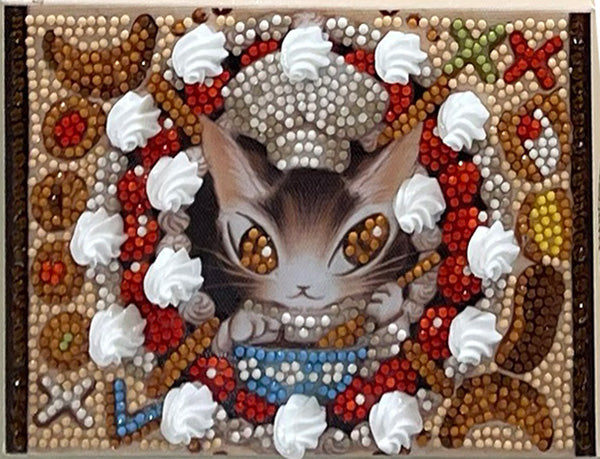 ダイヤモンドフィックス 猫のダヤン お菓子のまんだら DF2L-wf004【KN】ビーズ絵キット ダイヤモンドアート