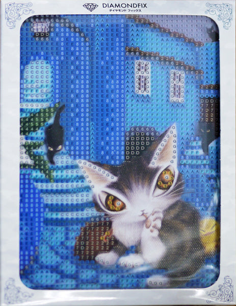 ダイヤモンドフィックス 猫のダヤン 黒猫のいる青い街 DF2L-wf006【KN】ビーズ絵キット ダイヤモンドアート