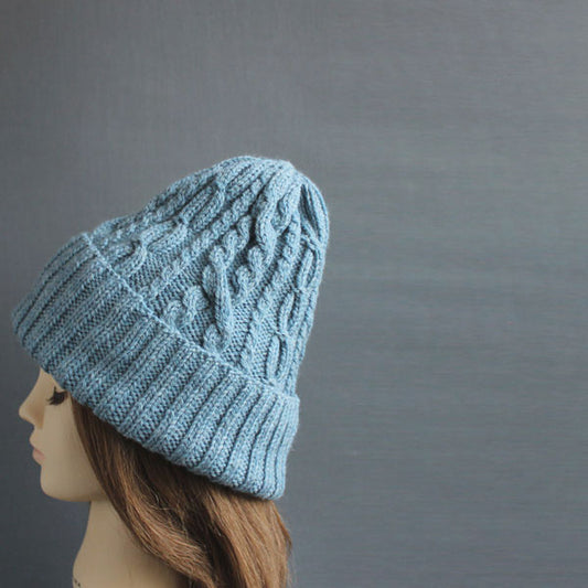 キット ミックスケーブルニットキャップ glitt-15 星野真美デザイン 【KN】 編み物キット 手編みキット 帽子