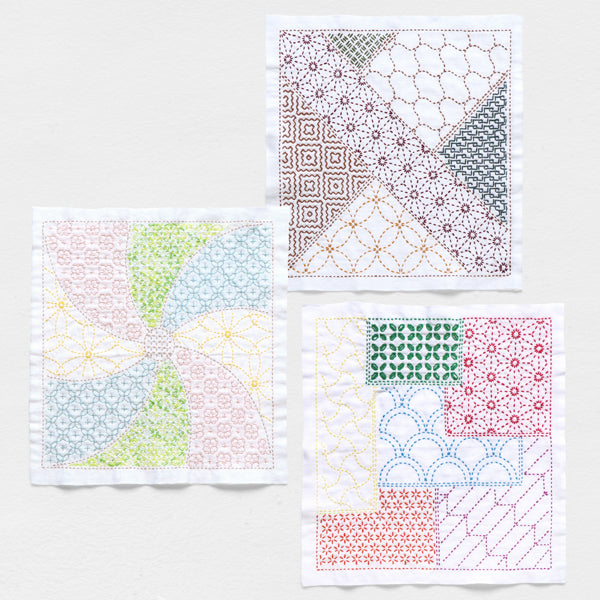 花ふきん 布パック 麻の葉 Asanoha H1146 （布地：白） オリムパス 【KY】 Olympus 刺し子 手芸 手づくり