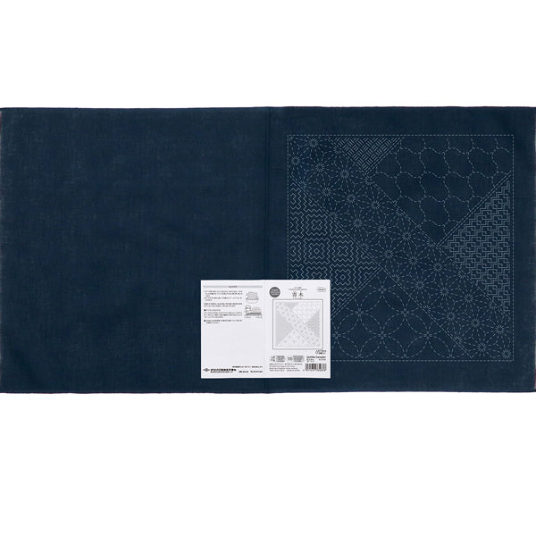 花ふきん 布パック 寄せ木　Yosegi H2143 （布地：藍） オリムパス 【KY】 Olympus 刺し子 手芸 手づくり