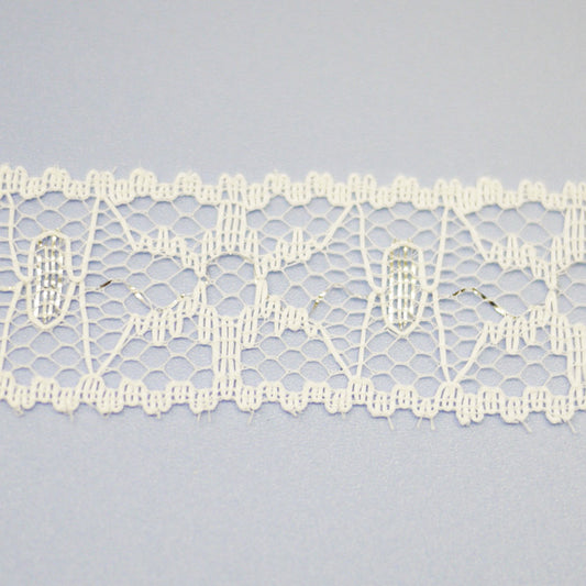在庫処分 チュールレース No.1234 約10m 【KN】 レース 綿レース チュールレース 手芸 手芸用レース