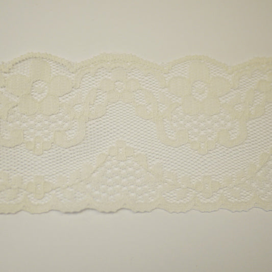 在庫処分 チュールレース No.A-24242 約5m 【KN】 レース 綿レース チュールレース 手芸 手芸用レース