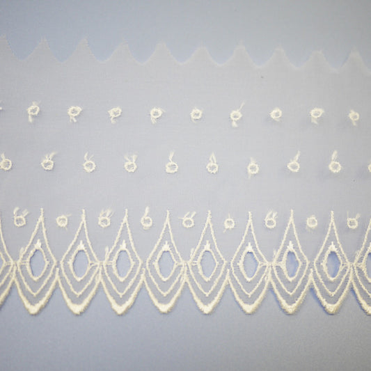 在庫処分 チュールレース No.A-324386 約10m 【KN】 レース 綿レース チュールレース 手芸 手芸用レース