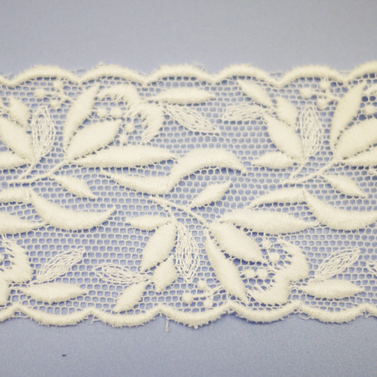 在庫処分 チュールレース No.A-356402 約1m 【KN】 レース 綿レース チュールレース 手芸 手芸用レース