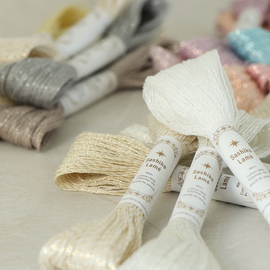 新色 刺し子糸（ラメ）40m Sashiko Lame オリムパス 【KY】 刺し子 刺しゅう さしこ