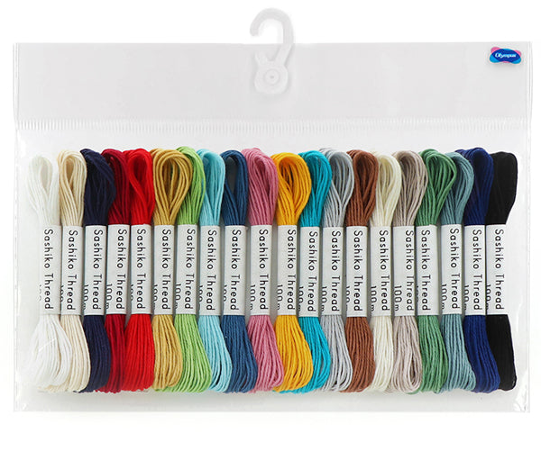 刺し子糸 Sashiko Thread mini 101 単色 5m×20色 オリムパス 【KY】 刺し子 さしこ 刺しゅう糸